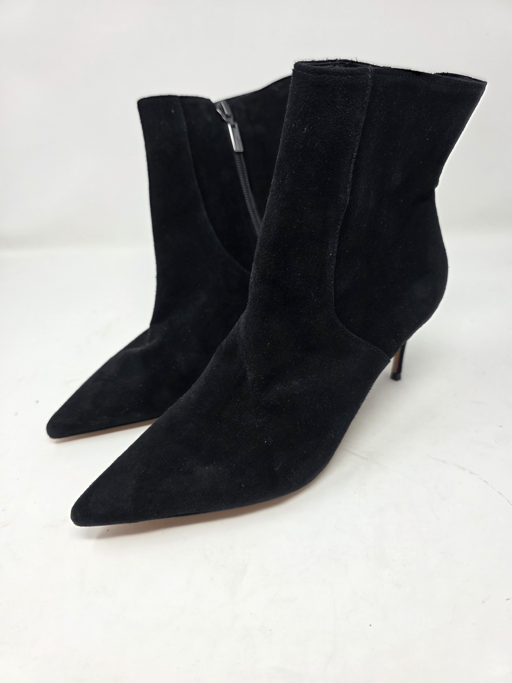 Schultz Black Suede Pointed-Toe Stiletto Ankle Boots